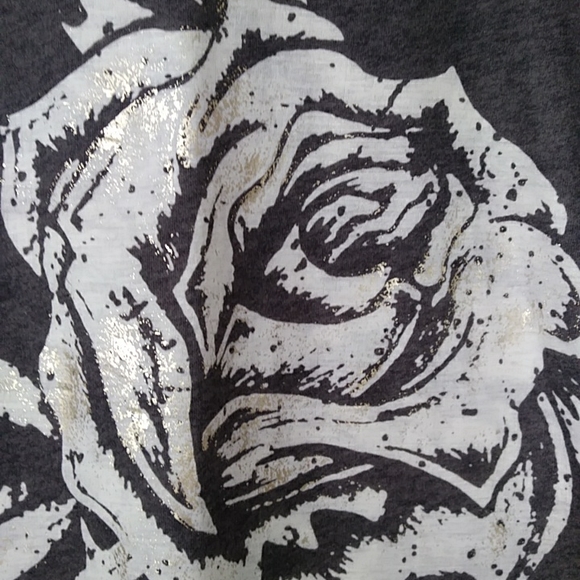 Seven 7 Heathered Glitter Open Sleeve Top S Gray - Picture 8 of 13